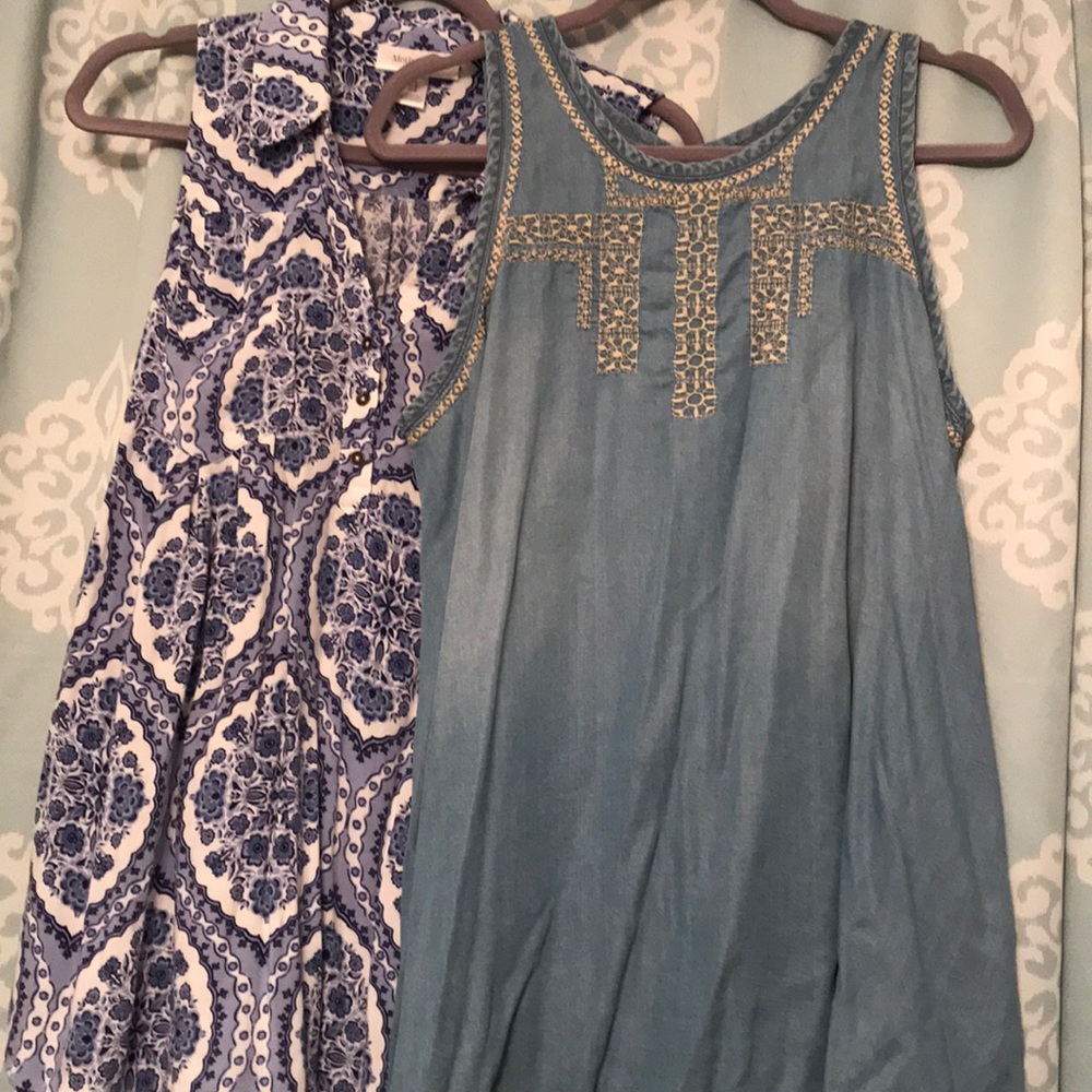 2 Sleeveless Maternity Tunic Tops